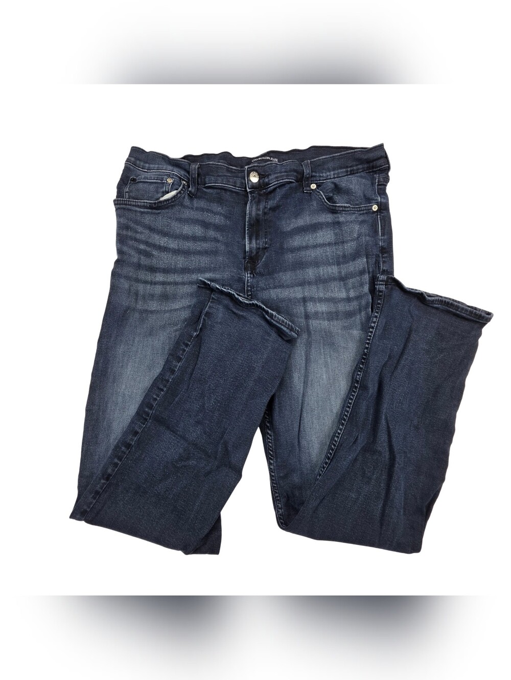 Calvin Klein Jeans Mens 38x34 Blue CKJ 035 Dark Wash Straight Leg Denim